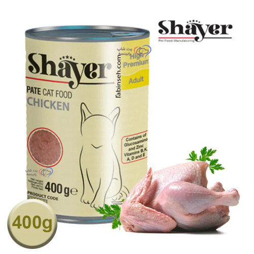 کنسرو پتع مرغ گربه شایر